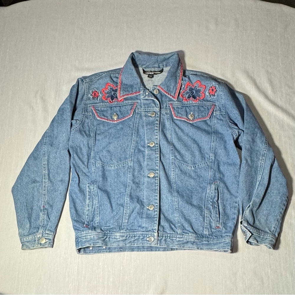 Vintage Floral Denim Jacket SK Wear Medium‎